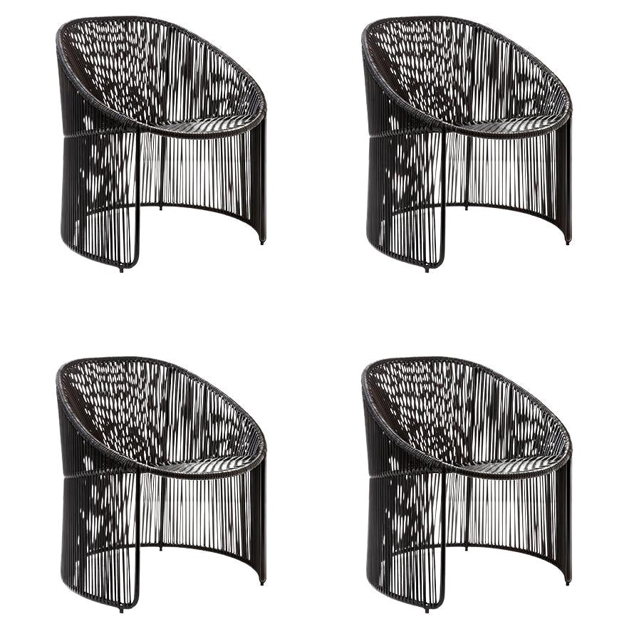 Set of 4 Black Cartagenas Lounge Chair by Sebastian Herkner For Sale