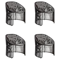 Set of 4 Black Cartagenas Lounge Chair by Sebastian Herkner