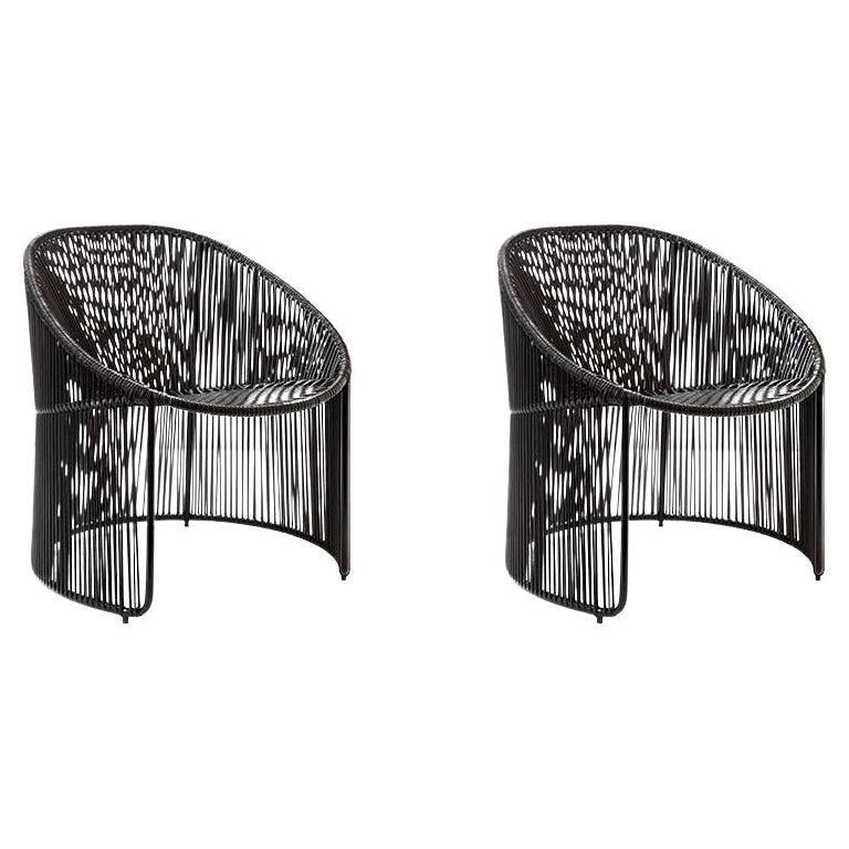 Set of 2 Black Cartagenas Lounge Chair by Sebastian Herkner For Sale