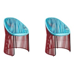 Set of 2 Blue Cartagenas Dining Chair by Sebastian Herkner