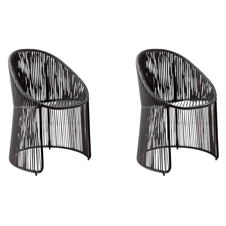 Set of 2 Black Cartagenas Dining Chair by Sebastian Herkner For Sale
