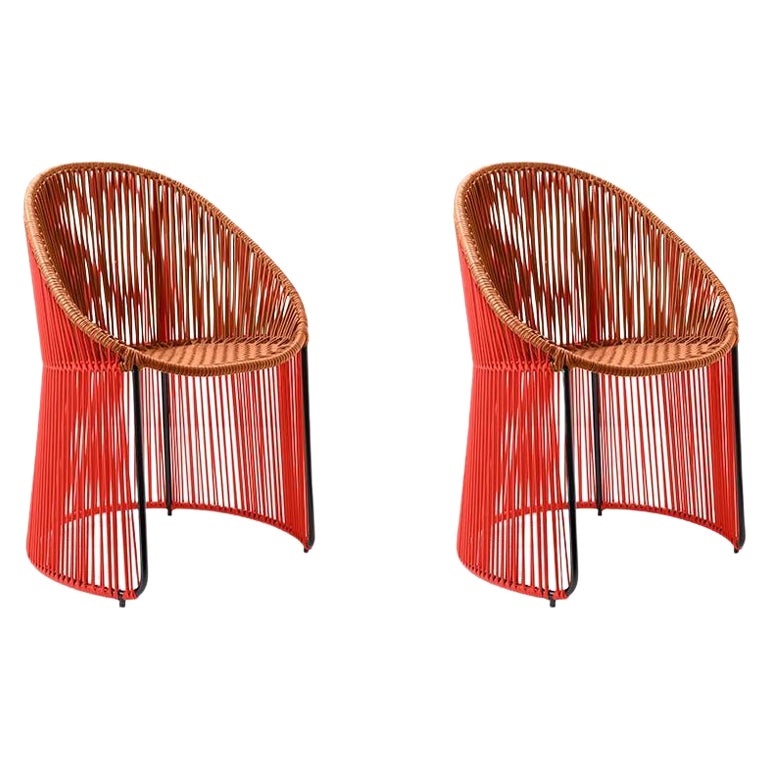 Set of 2 Coral Cartagenas Dining Chair by Sebastian Herkner For Sale