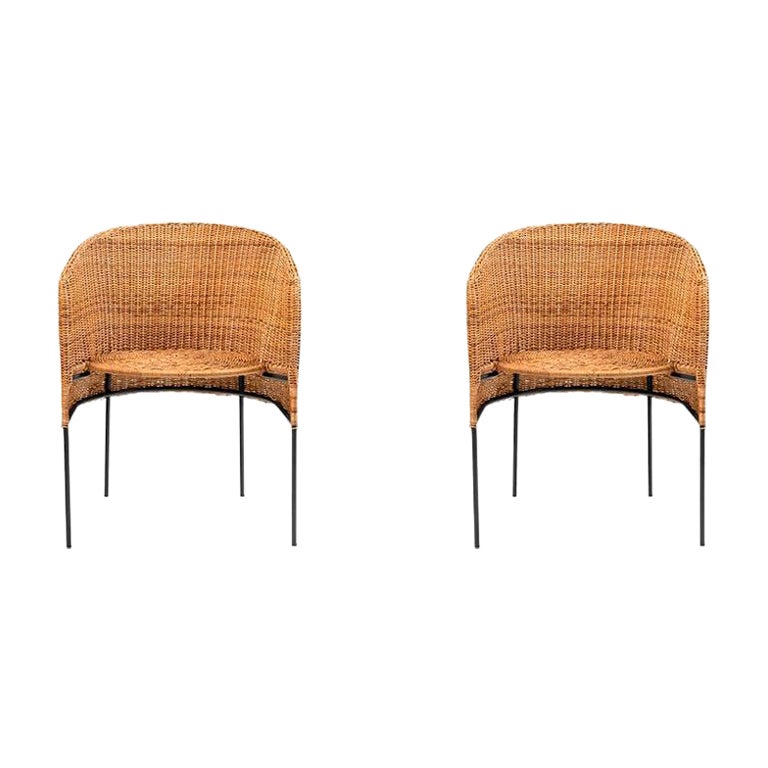 Set of 2 Caribe Natural Dining Chair by Sebastian Herkner For Sale