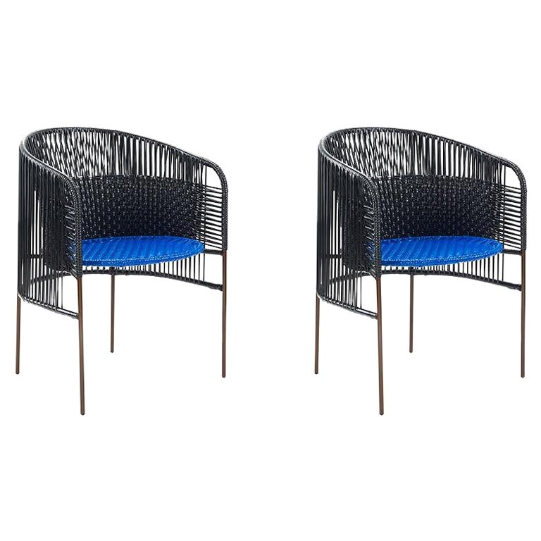 Set of 2 Black Caribe Dining Chair by Sebastian Herkner