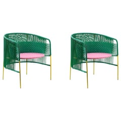 Set of 2 Green Caribe Lounge Chair by Sebastian Herkner
