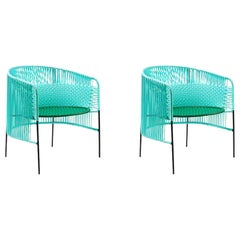 Set of 2 Mint Caribe Lounge Chair by Sebastian Herkner
