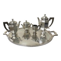 Vintage 1940s Christofle Gallia France “Colbert” Silverplate Coffee & Tea Service