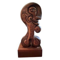 Igor Givotovsky “Spitting Eddie” Mahogany Figural Puzzle Polyglyph Sculpture