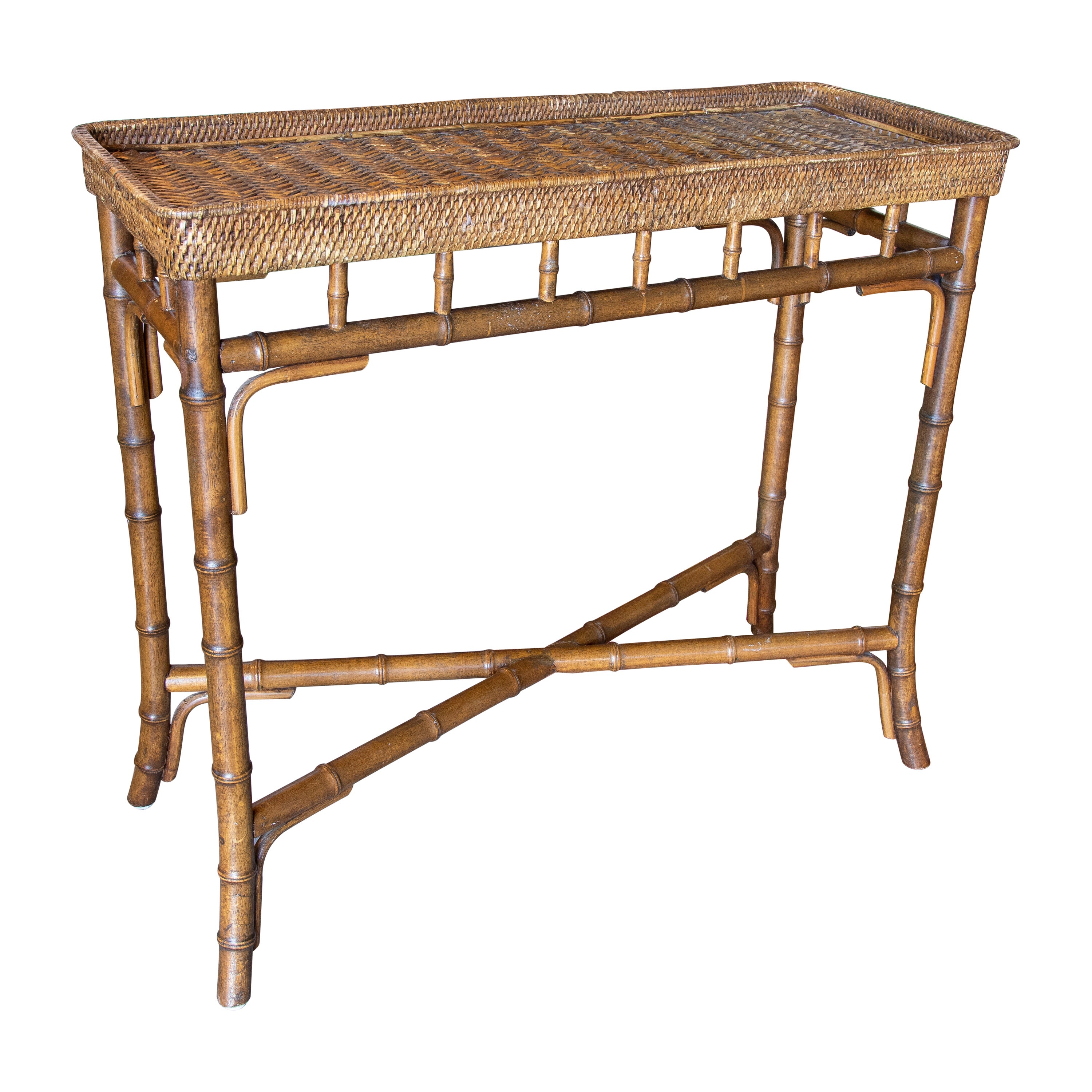 Wicker Skirted Console at 1stDibs wicker skirted table, skirted