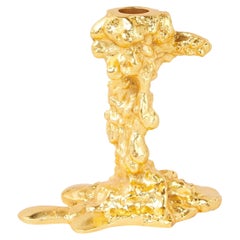 Pascal Smelik, Drip Candlestick (S) Brass Plated for Pols Potten, Dutch Design