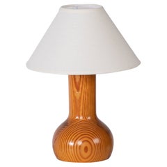 Lampe de table en pin danois du milieu du siècle