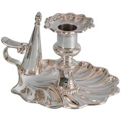 William IV Sterling Silver Chamber Stick with Snuffer, Sheffield, 1830