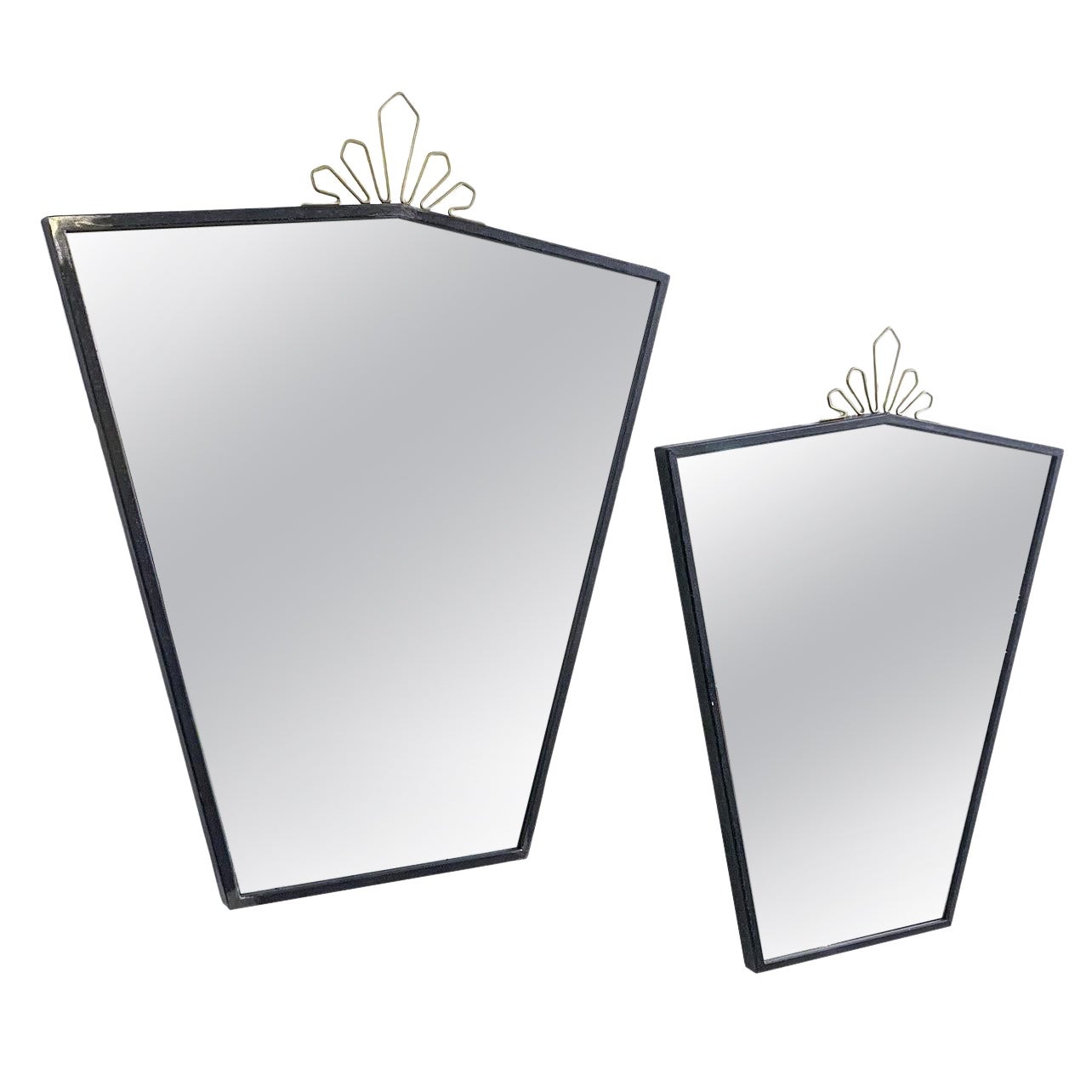 Mid-Century Modern Pair of Mirrors, Italy, 1950s For Sale