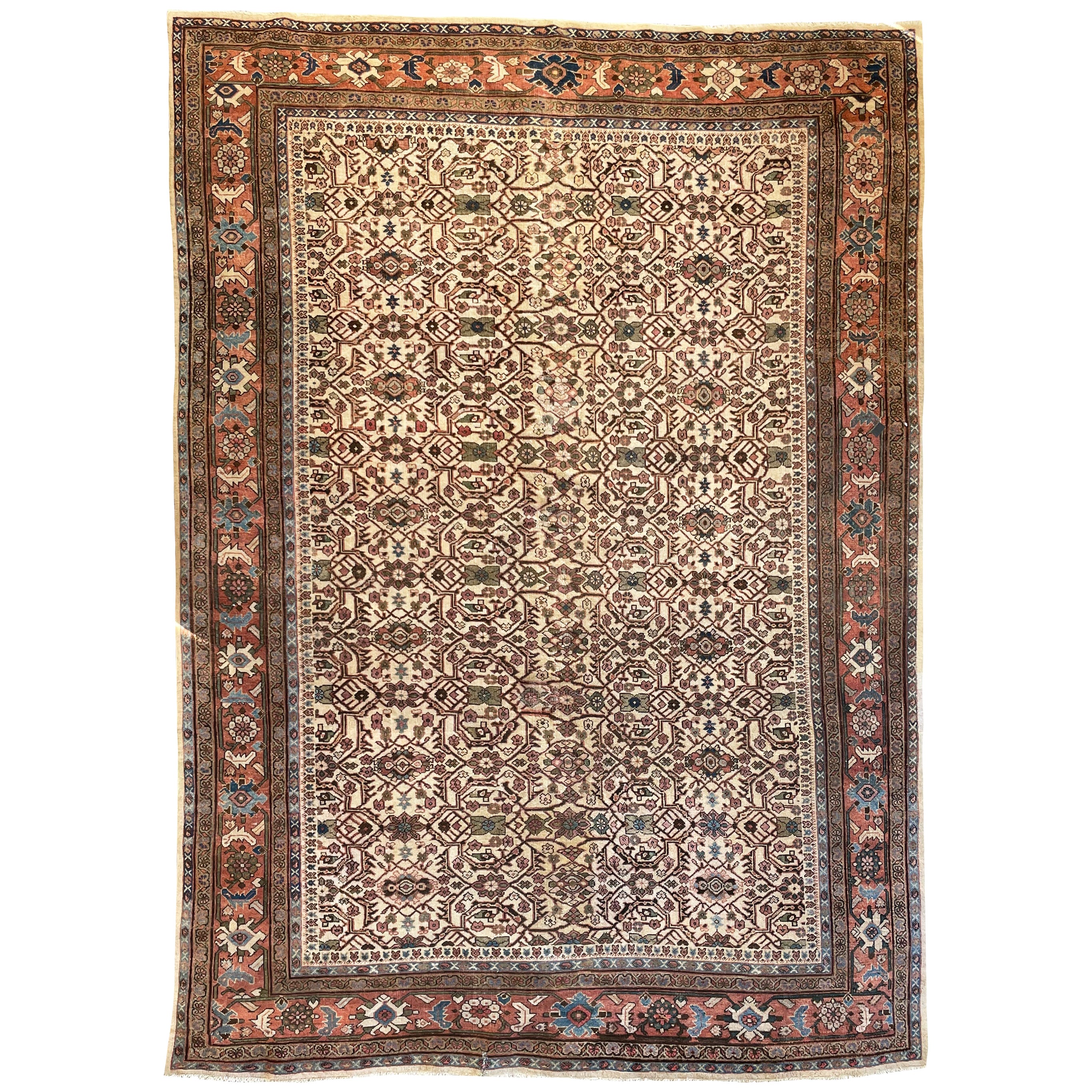 Fantastic Antique Beauty Rug with Intricate Geometric Vines, c.1930's
