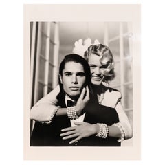 Photographie originale de Claudia Schiffer avec Cameron Alborzian par Karl Lagerfeld