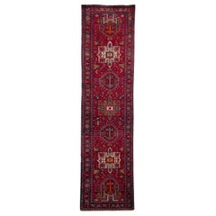 Rich Red Ground Vintage Persian Karaja Rug, circa 1950's