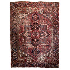 Gorgeous & Moody Worn Vintage Rug, circa 1945-1955