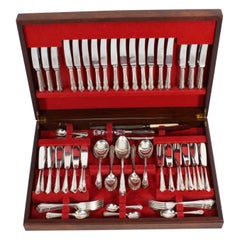 Vintage Canteen x 12 Silver Plated Cutlery Set Mid-20th Century