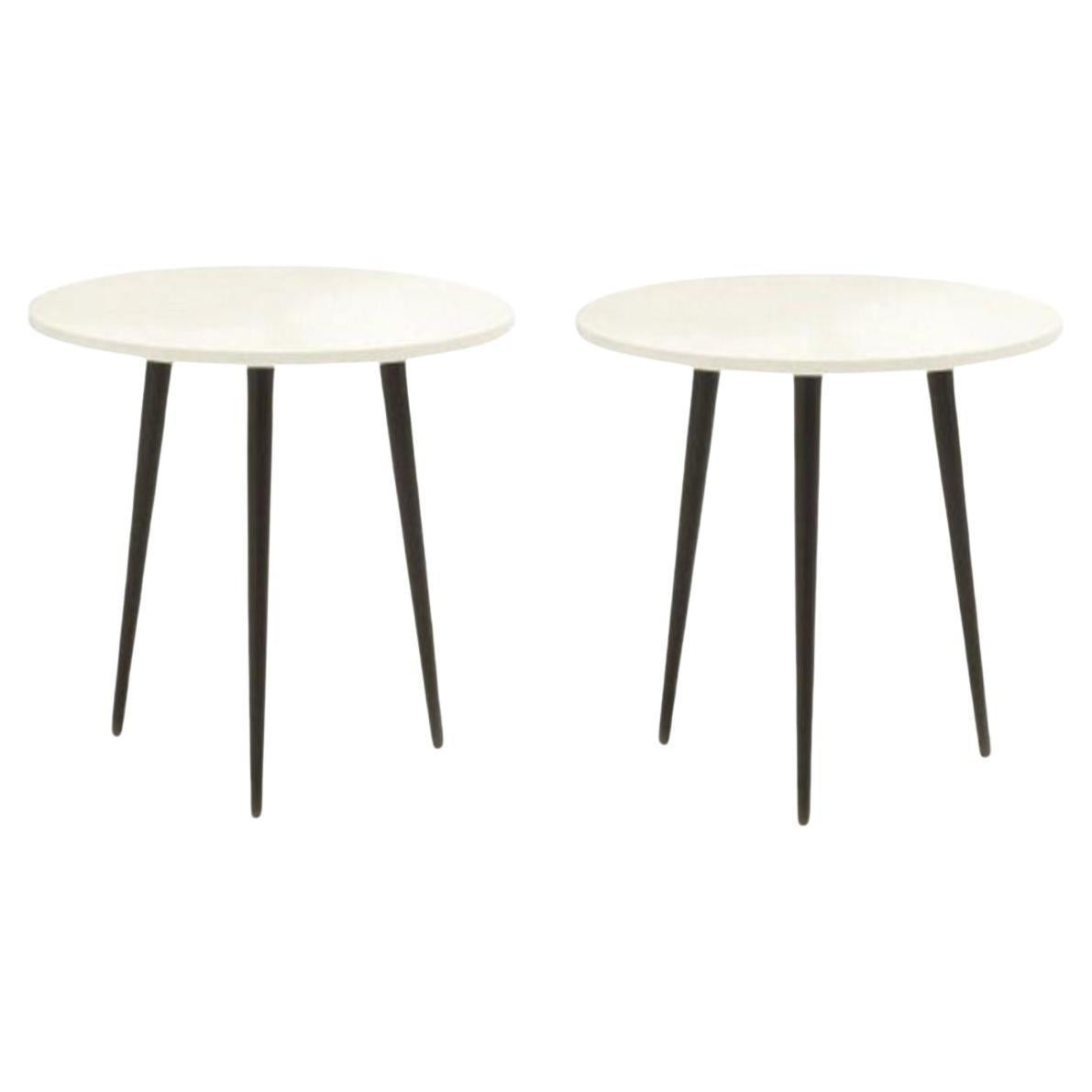 Set of 2 Small Round Soho Side Tables by Coedition Studio For Sale