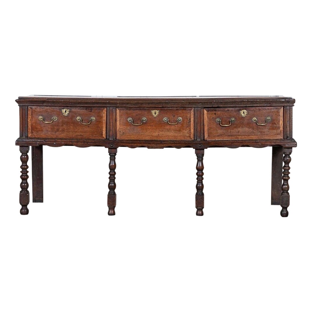 English 18thC Vernacular Oak Dresser Base