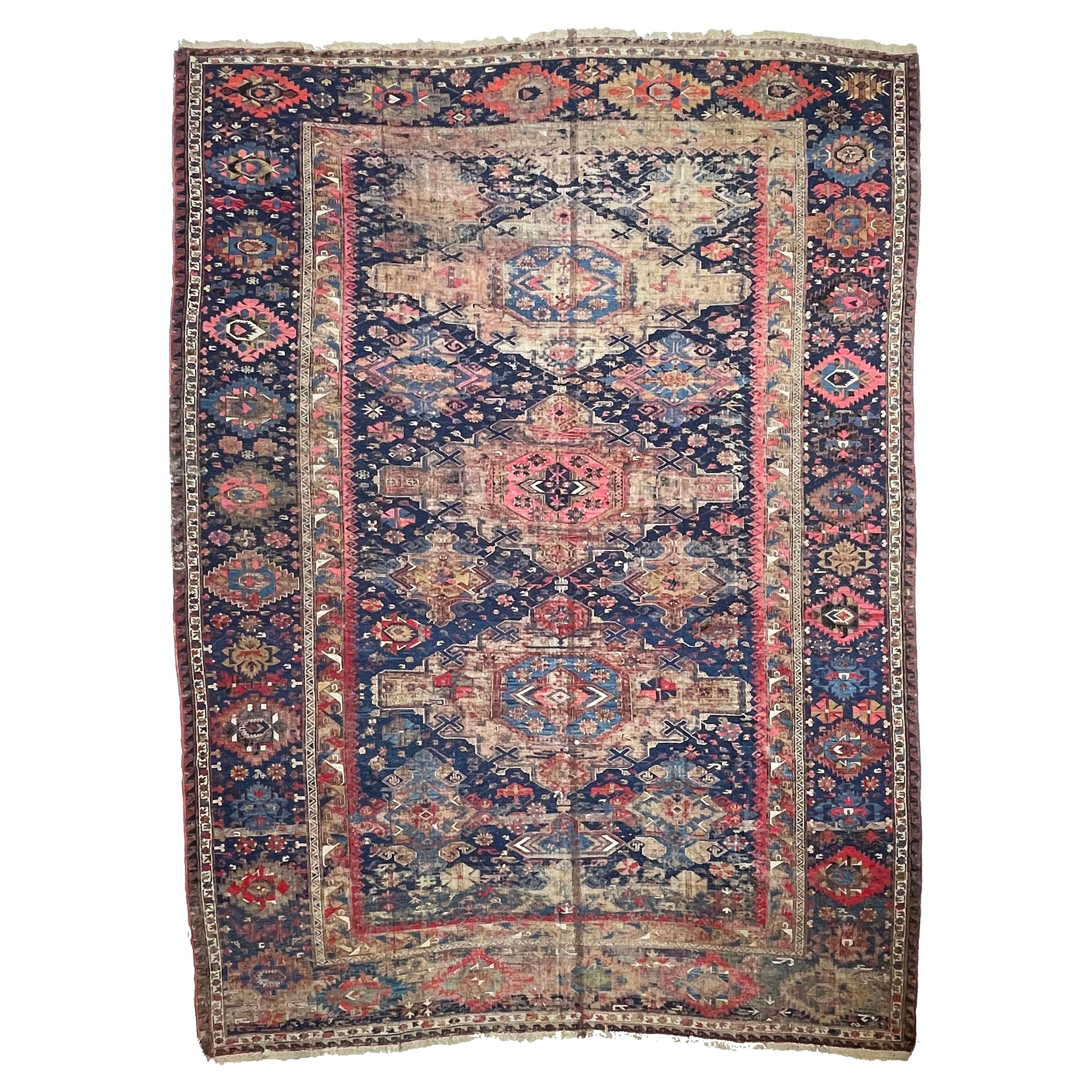Alfombra palaciega antigua de zumaque, única en su género, c.1910