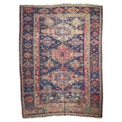 One-of-one Over-sized Palatial Vintage Sumac Textile Rug, c.1910