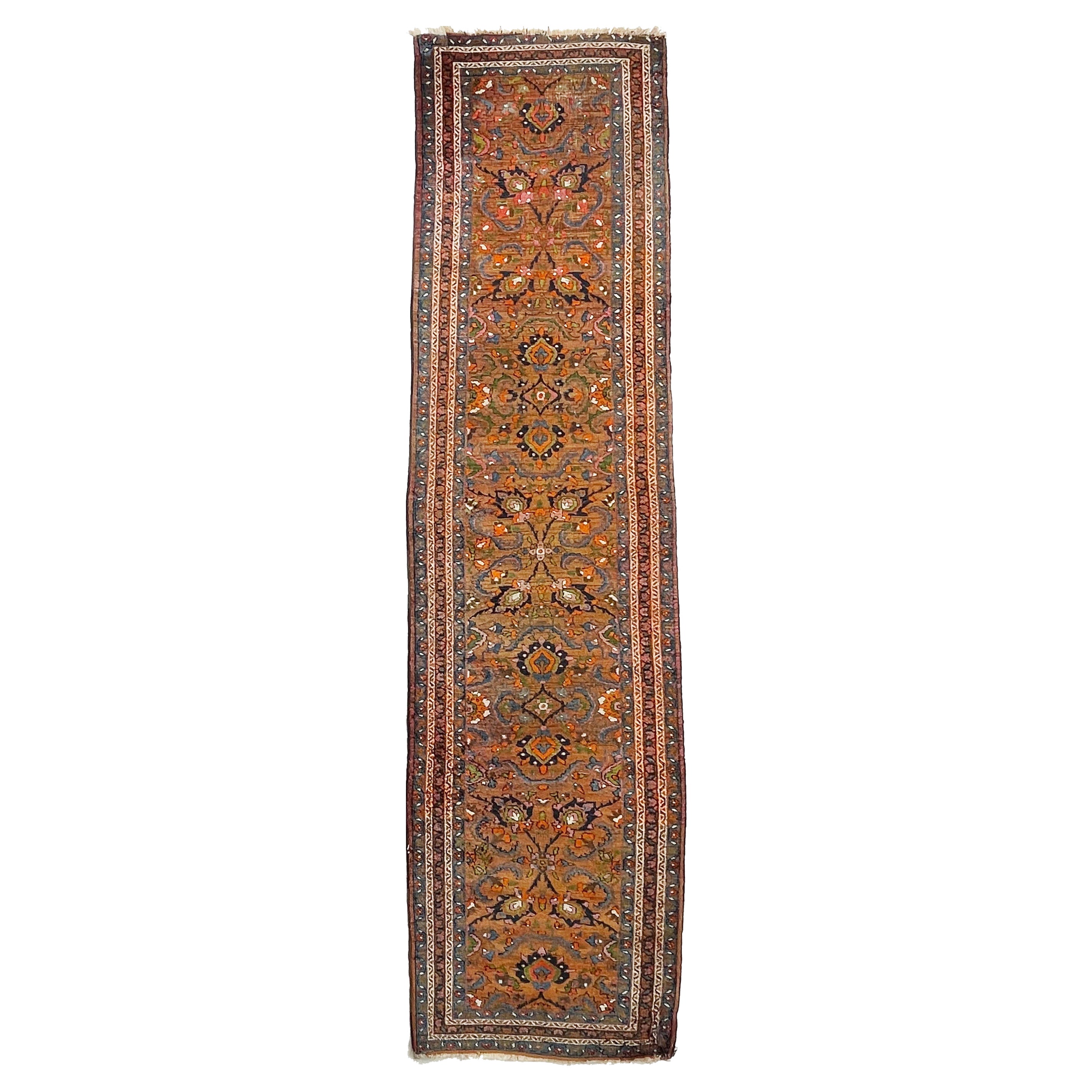 Unbelievable Antique Runner with Marbling Tiger's Eye, c.1930's