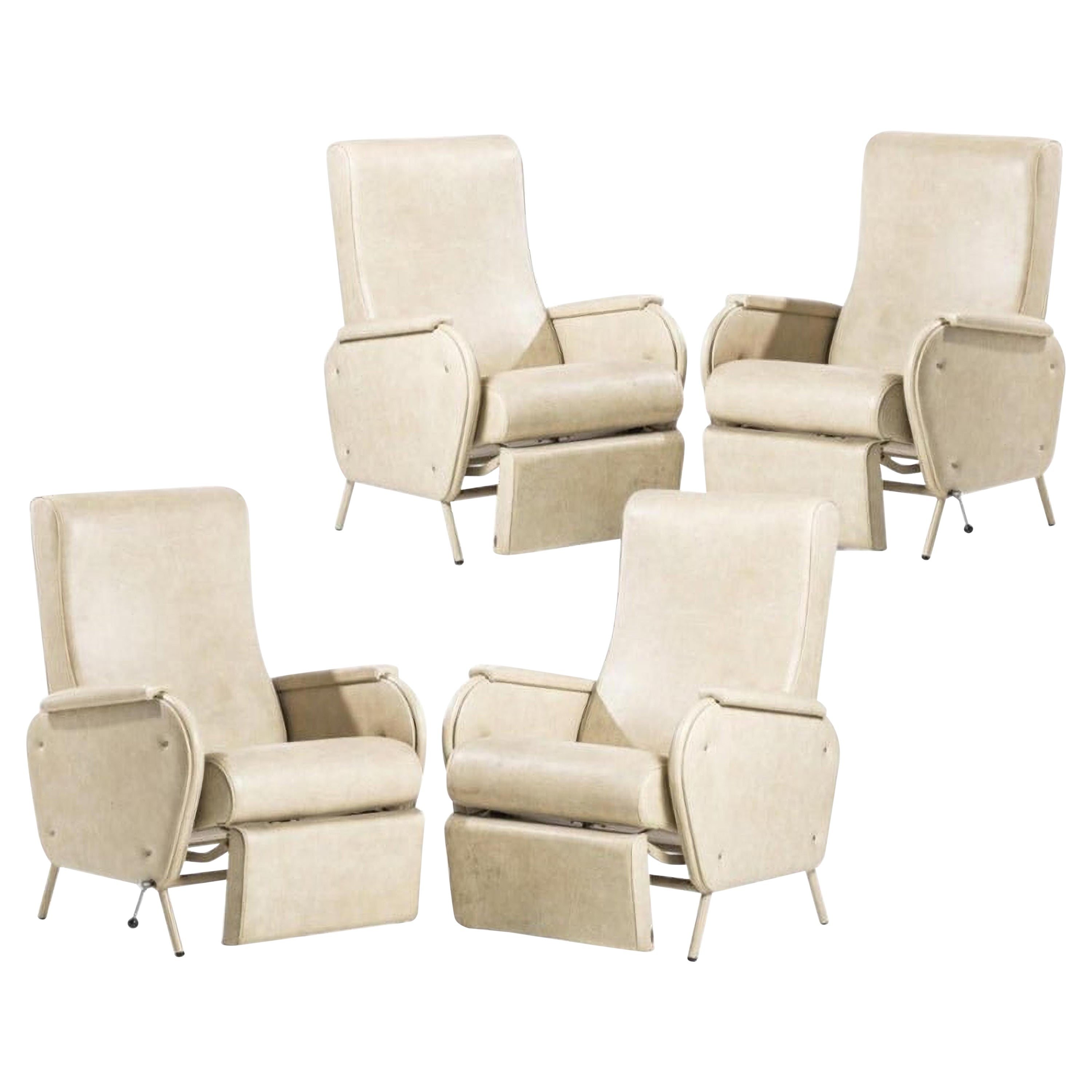 French Set of Four Art Deco Chairs, Early 20th Century For Sale