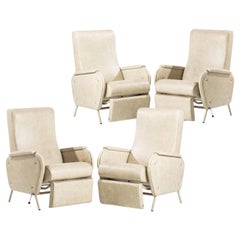 Antique French Set of Four Art Deco Chairs, Early 20th Century