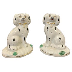 Small Pair of Antique Victorian Quality Staffordshire Dogs