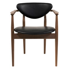 Finn Juhl 109 Chair, Wood and Elegance Black Leather