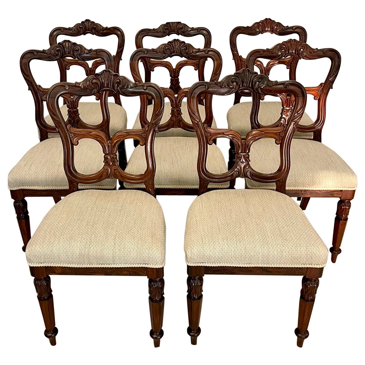 Antique Victorian Chairs, Set of 6 Carved Oak Dining Chairs, Scotland ...