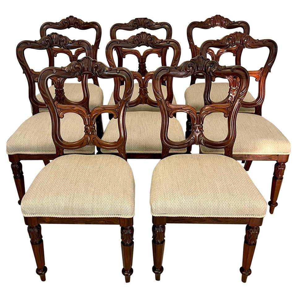 Antique Victorian Chairs, Set of 6 Carved Oak Dining Chairs, Scotland ...