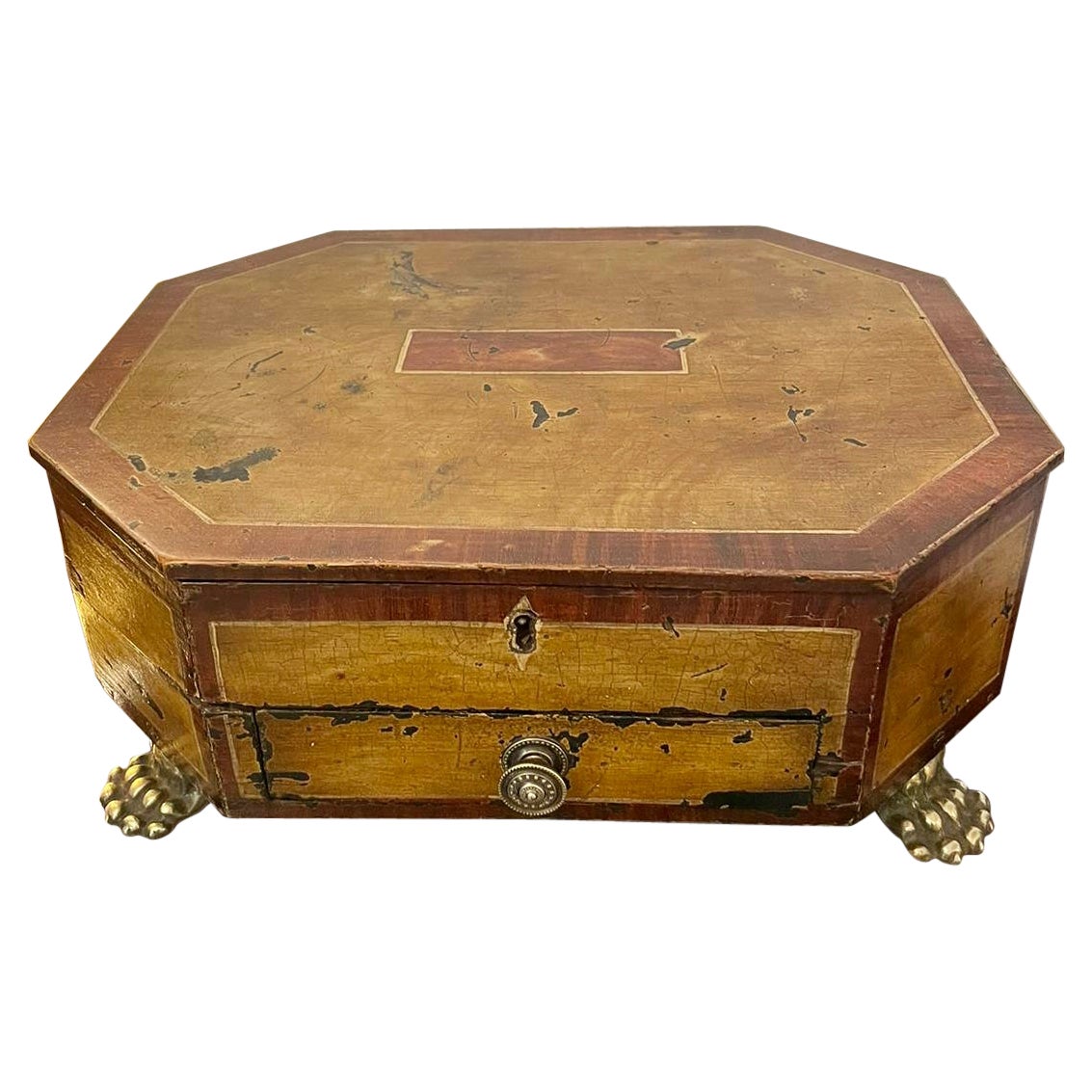 Antique Regency Painted Sewing Box