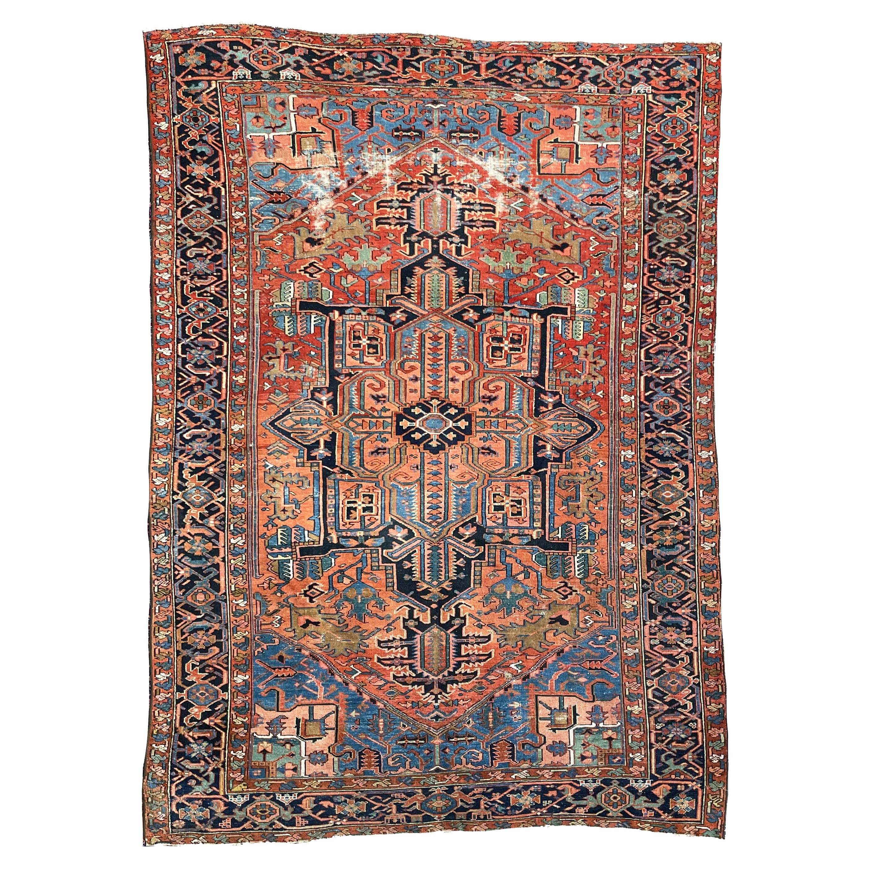 Heart-wrenchingly Beautiful Two-toned Antique Rug, c.1920's For Sale