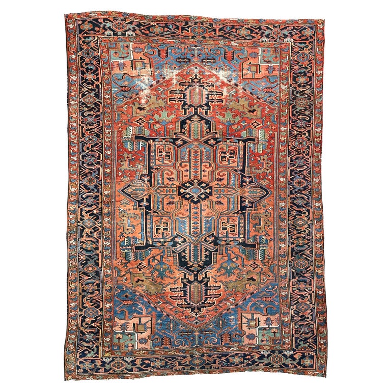 Heart-wrenchingly Beautiful Two-toned Antique Rug, c.1920's For Sale at