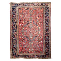 All-Over Berry Colored Antique Rug Northwest Tribal Beauty, circa 1940's