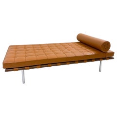 Barcelona Daybed by Ludwig Mies van der Rohe for Knoll, Cognac Leather