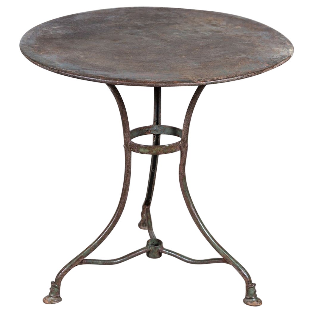 French Painted Arras Iron Side Table