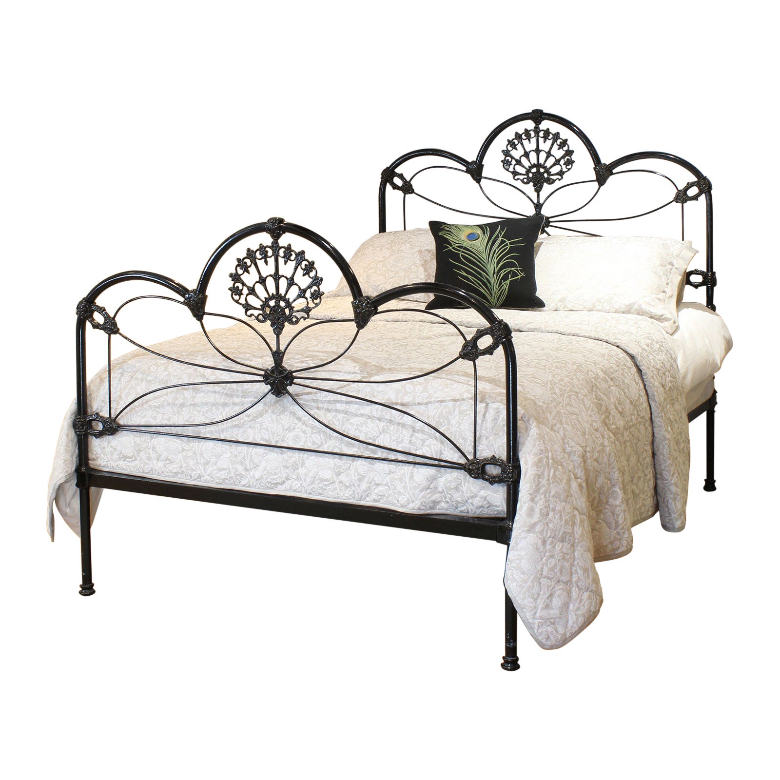 Late Victorian Brass and Cast Iron Antique Bed in Black, MD102 at 1stDibs