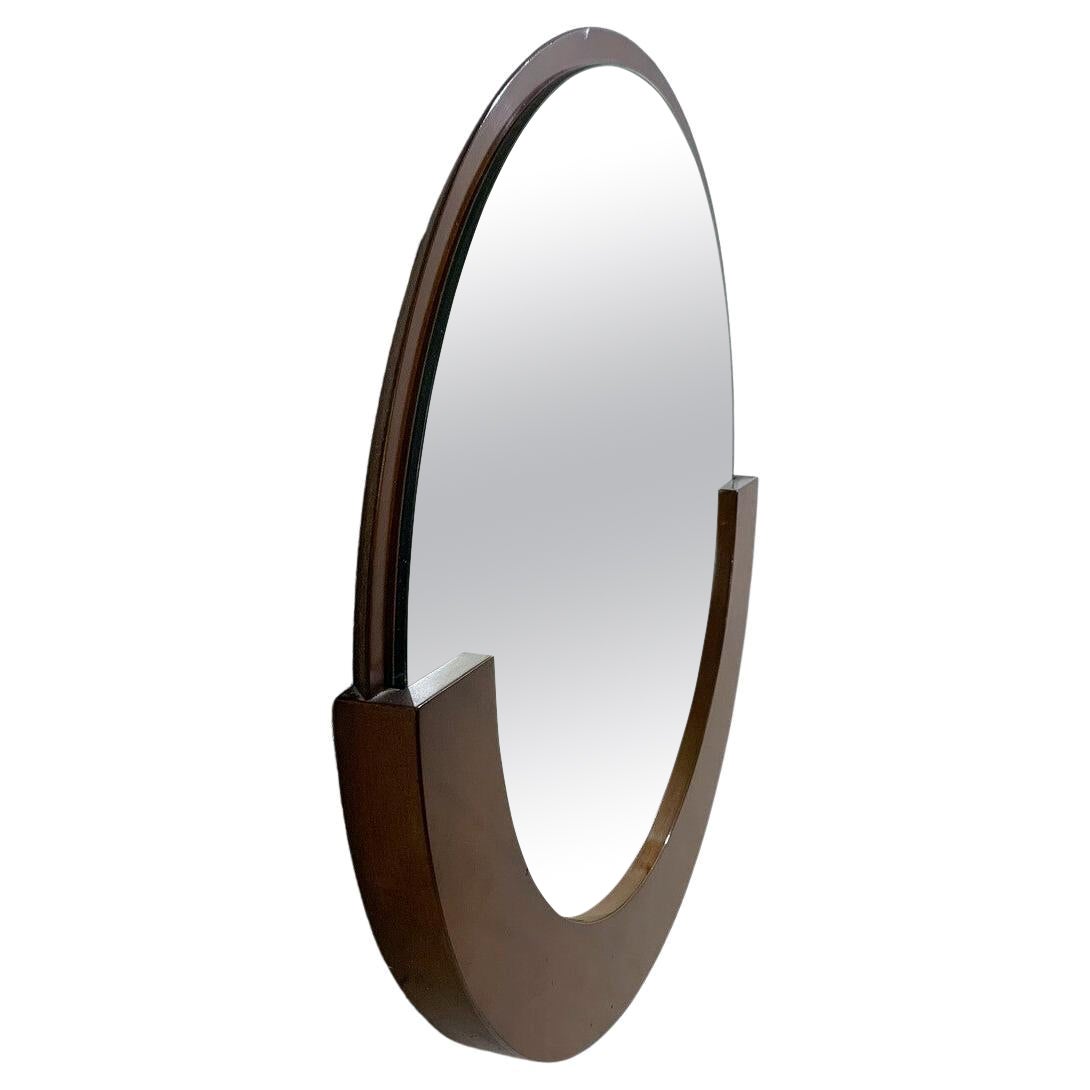 Mid-Century Modern Mirror, Wood and Glass, Italy, 1960s For Sale