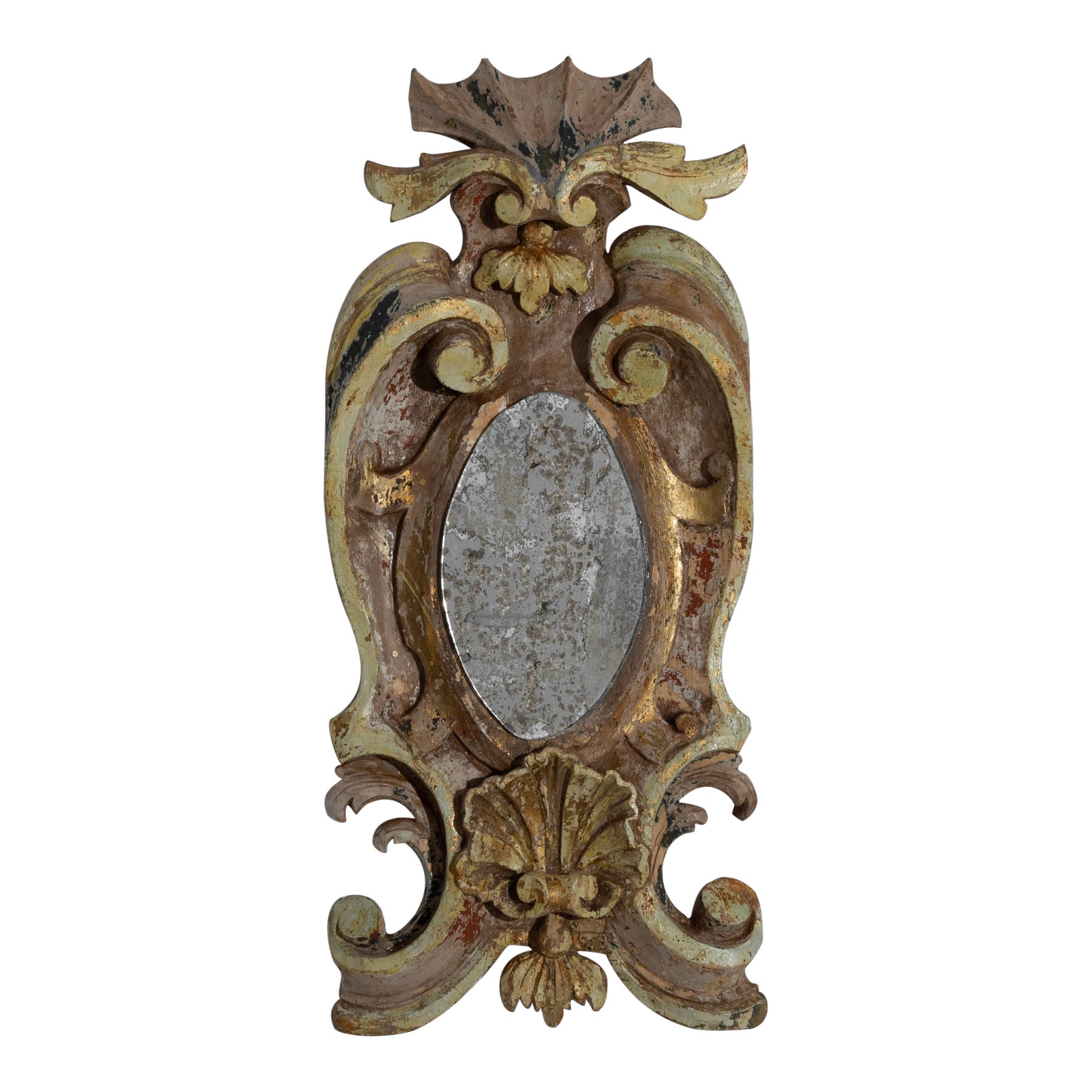 1820s French Molded Patinated Mirror