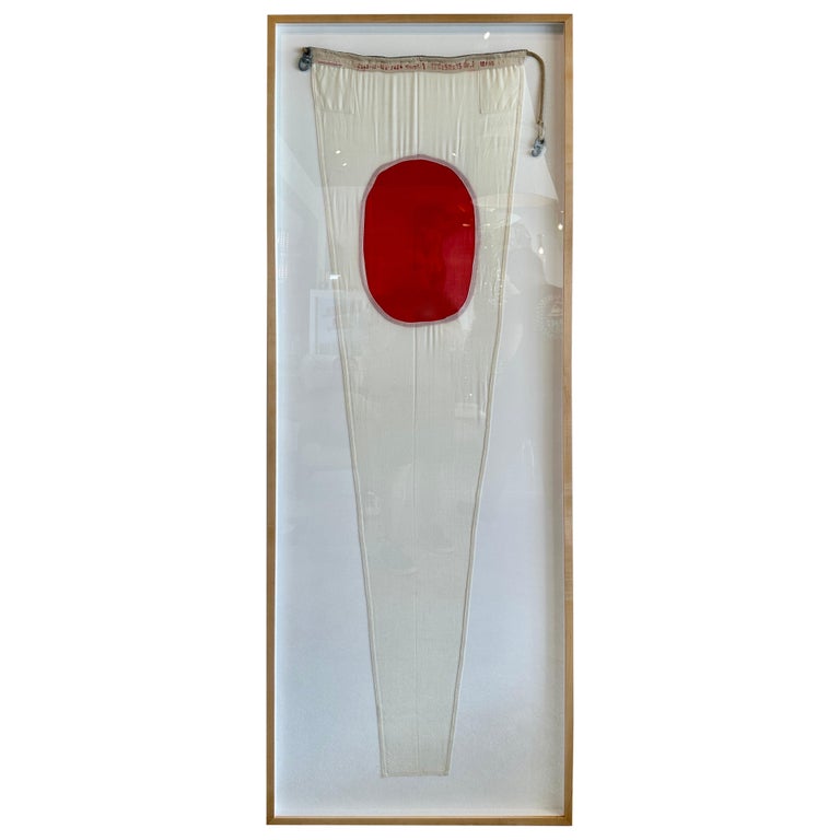 Drapeau De Signalisation Nautique De La Seconde Guerre Mondiale Encadré De Manière Professionnelle Rouge Et Blanc