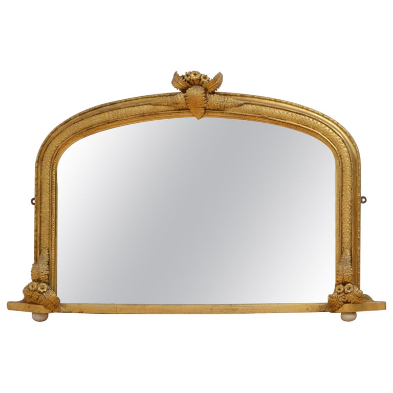 Victorian Gilded Mirror of Narrow Proportions For Sale at 1stDibs