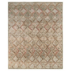 Tapis français de style Aubusson à motif floral vert et brun de Rug & Kilim