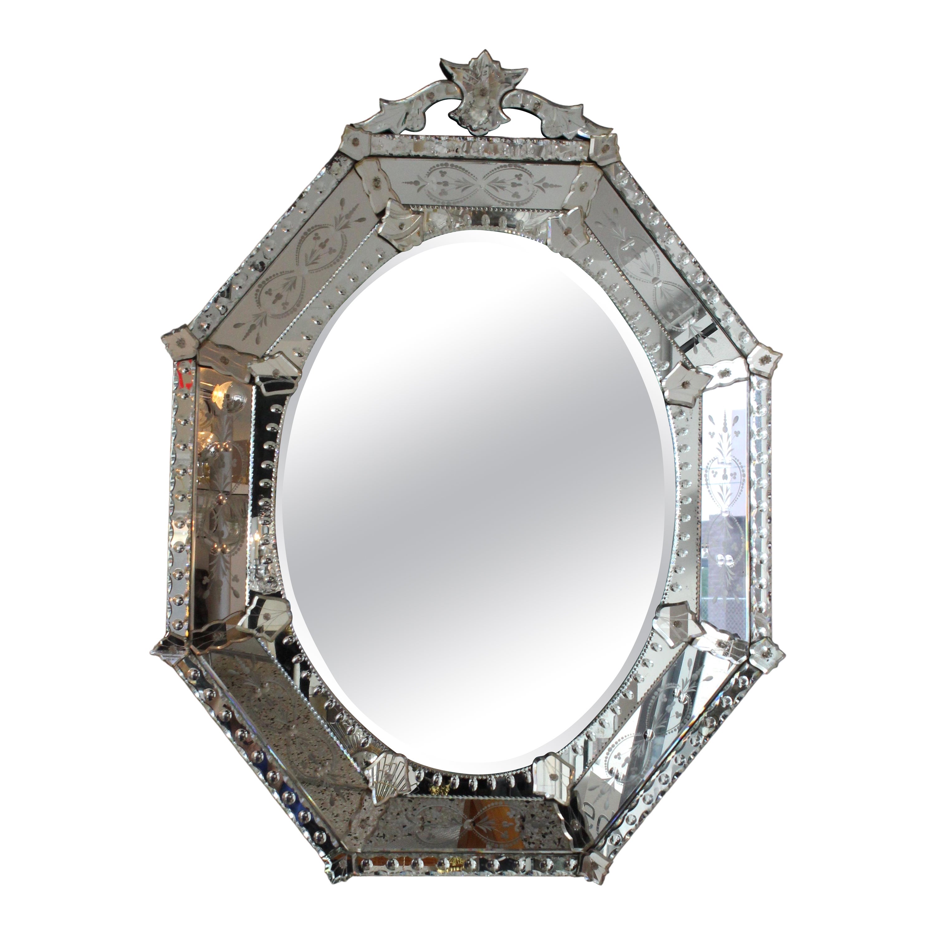Venetian Glass Wall Mirror  For Sale