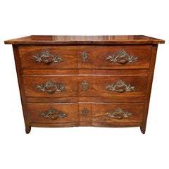 18th Century Provincial Walnut Three Drawer Commode or Chest, French or Canadian
