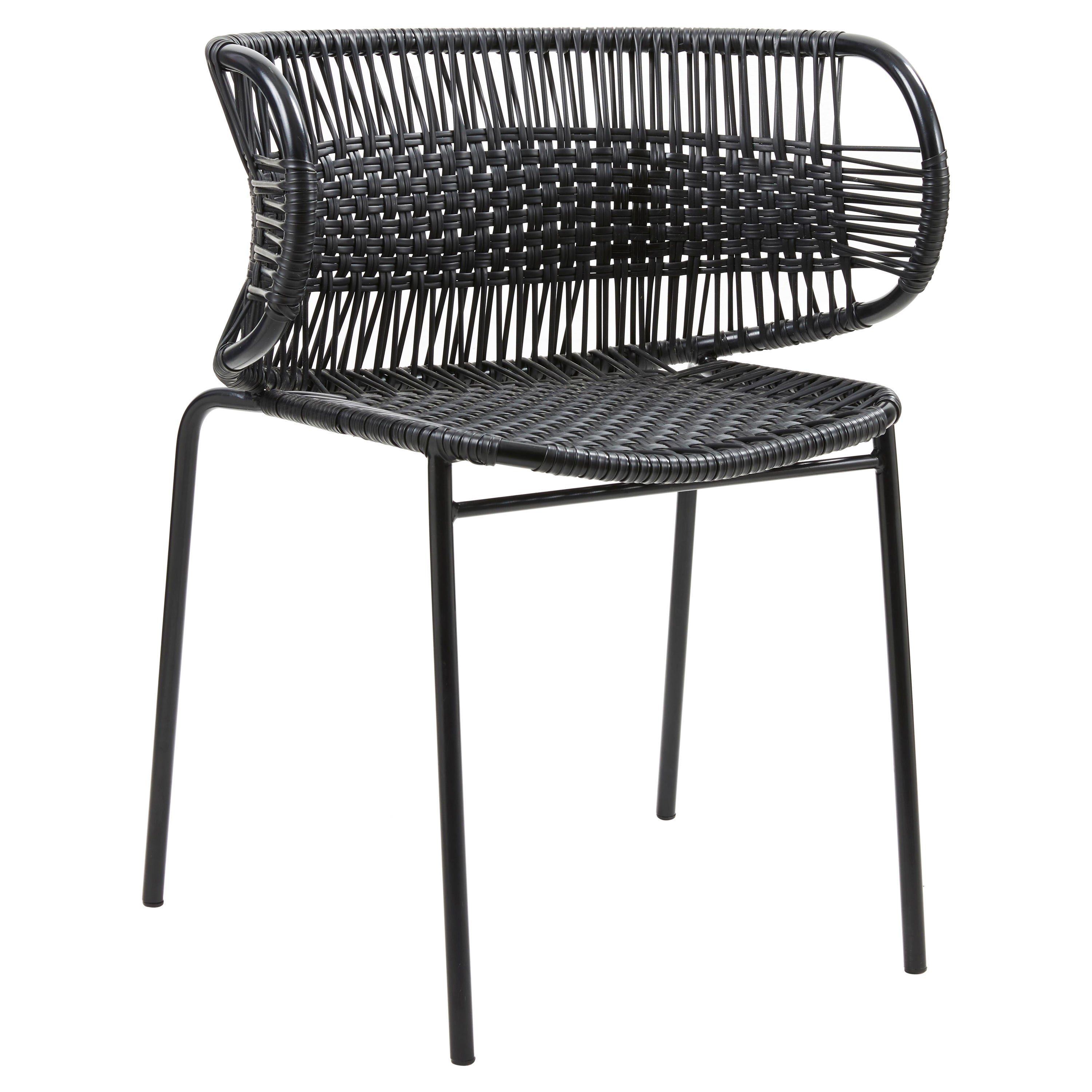 Black Cielo Stacking Chair with Armrest by Sebastian Herkner For Sale