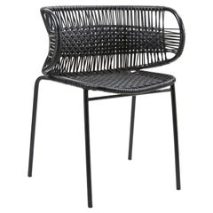 Black Cielo Stacking Chair with Armrest by Sebastian Herkner