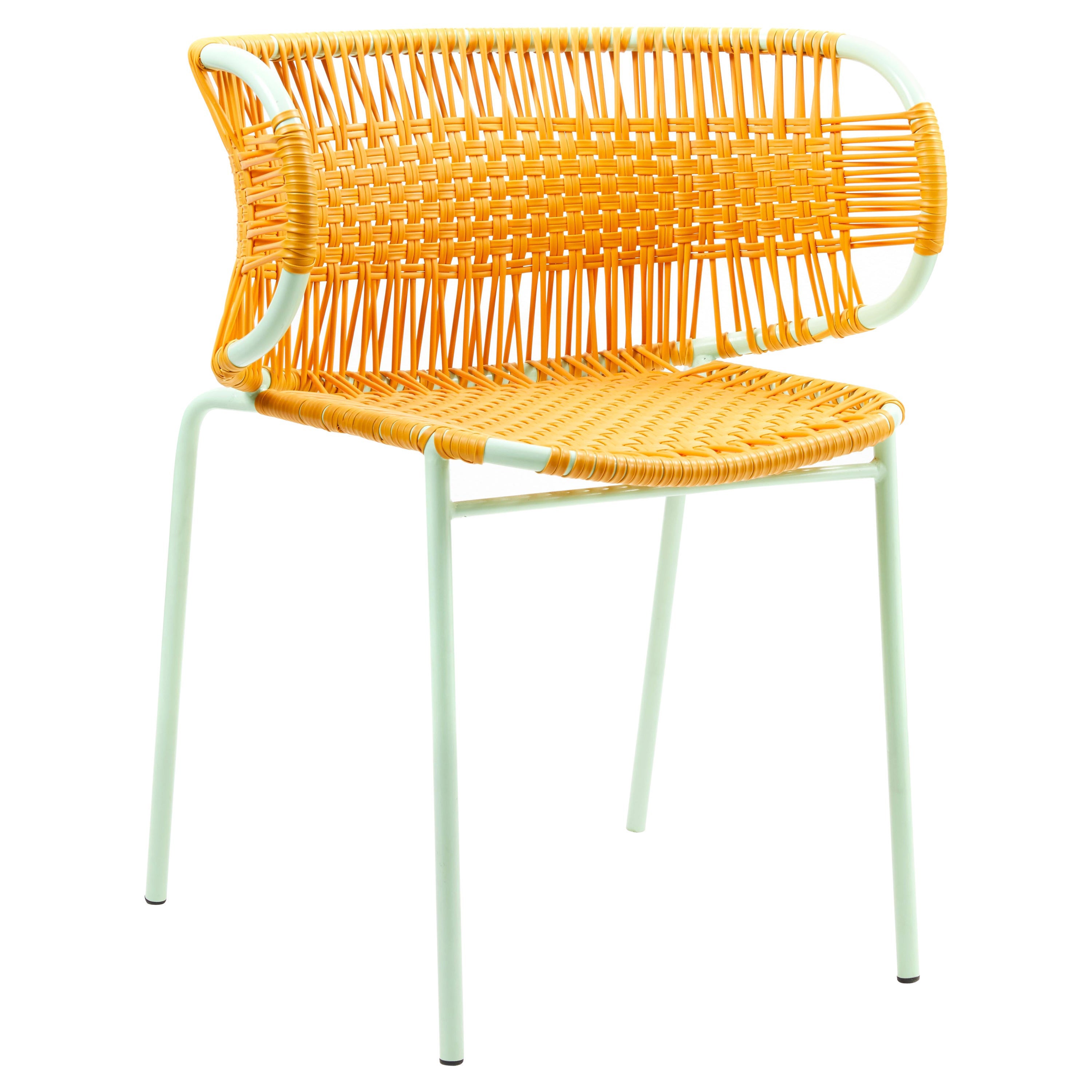 Honey Cielo Stacking Chair with Armrest by Sebastian Herkner For Sale